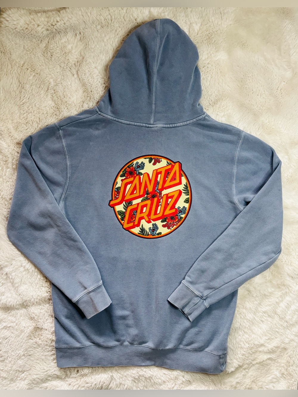 SANTA CRUZ On Vacation Heather Gray Men’s Hoodie Size: Medium
